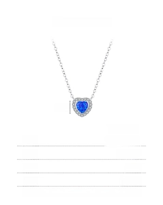 Spécifications détaillées de taille pour collier coeur en argent sterling 925 avec infos