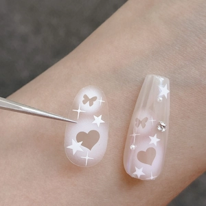 Cute butterfly and star nail stickers with 2D airbrush design and gradients