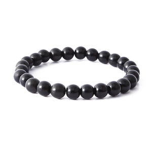 Ensemble de trois bracelets rétro en cuir et perles de bois pour hommes en noir