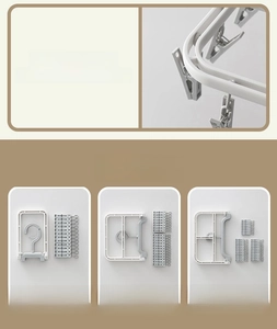 Detailed comparison of 12, 20, and 32 clips on a foldable white sock drying rack