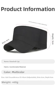 Detaillierte Größentabelle für leichten, wasserdichten, schwarzen Outdoor-Sonnenhut