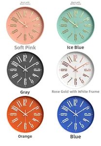 Detailed comparison of 3D Arabic numerals and radial textures on 12-inch wall clocks