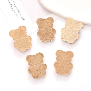 Five gold acrylic bear charms with sparkling diamond accents for DIY jewelry accessories