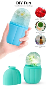 Macro detail of reusable silicone facial ice mold showing DIY filling and skin cooling effect