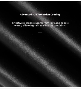 Detail of high-density black umbrella fabric with UV protection and waterproof coating