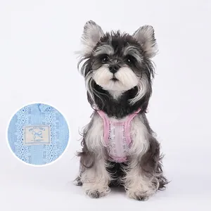 Chien Chat Été Camisole Gilet Robe Coton Dentelle Maille Jacquard Respirant Douce Princesse Vêtements Pour Chiot