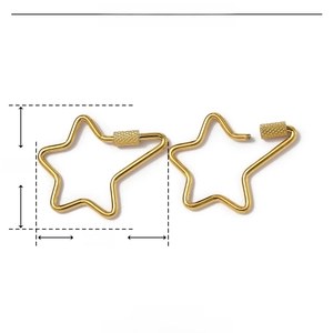 Detailed view of a gold star-shaped stainless steel connector with 29mm size dimensions