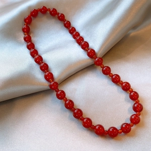 Red Agate Beaded Bracelet Retro Geometric Round Natural Gemstone Jewelry New Chinese Style For Women Minimalist Design