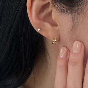 925 Sterling Silver Heart Cutout Huggie Earrings Minimalist Hollow Hoop Jewelry For Women Gift
