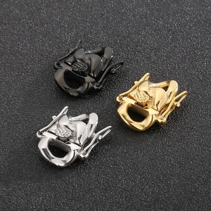 Stainless steel multi-purpose clasps in gold silver and black for Cuban chain bracelets