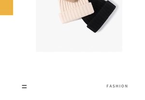 Detail of multi-color ribbed knit beanies in cream, black, and khaki with folded cuff texture