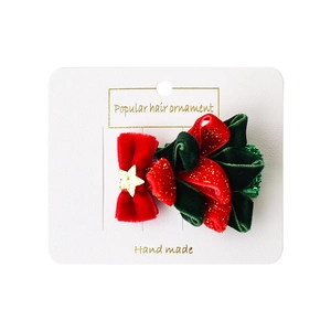 Christmas reindeer antler headband with festive velvet ribbons and golden glitter star