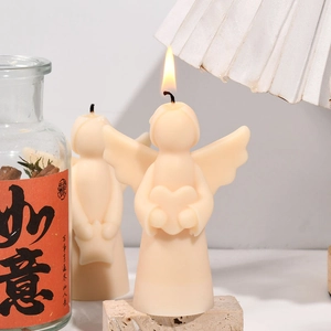 DIY Angel silicone candle mold for girl holding heart and star shaped decorative crafts