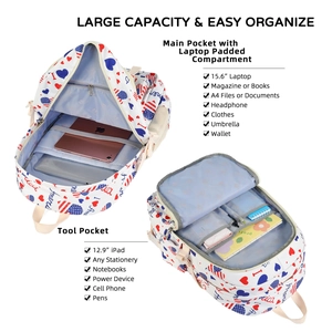 Interior view showing padded compartment for 15.6 inch laptop and large storage capacity