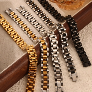Men's titanium steel bracelet in four colors featuring a classic watch band design