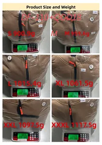 Tabella taglie e pesi per set felpa con cappuccio in pile e pantaloni cargo uomo