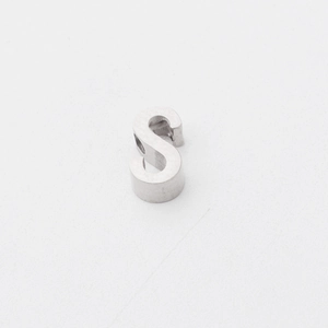 Polished titanium steel letter S pendant bead with 1.8mm hole for jewelry making