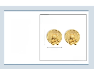 Détails des boucles d'oreilles nœud plaqué or 18K en acier inoxydable, 30x32mm