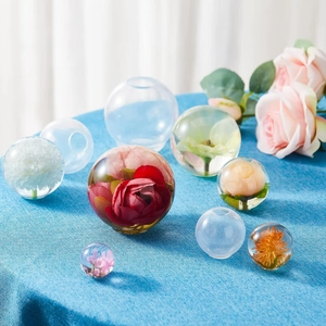 Transparente kugelförmige Silikonformen in verschiedenen Größen für DIY-Harz-Blumenkugeln