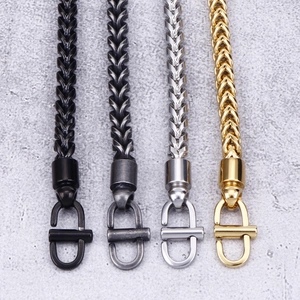 Minimalist stainless steel wheat link bracelets in black, gun grey, silver and gold tones