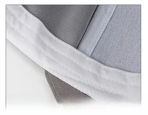 Detail of widened sweatband with fine stitching and breathable mesh on baseball cap