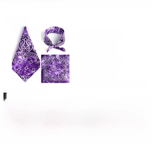 Detail of purple paisley tie-dye bandana in 100% cotton showing multi-wear styles