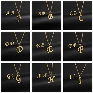 Minimalist 304 Stainless Steel Initial Letter Necklace And Stud Earrings Alphabet Gold Jewelry For Women Girls Elegant Accessory