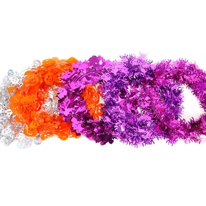 7.5m Halloween garland set with metallic skeletons and spiders for festive home decor