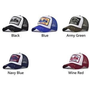 New York 3D embroidery mesh trucker hats with distressed brim in multiple colors