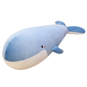 Large blue whale plush toy skin shell for DIY stuffing soft aquatic animal pillow