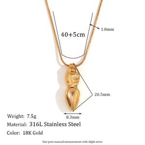 Collier minimaliste en acier inoxydable doré 18K avec pendentif dague géométrique