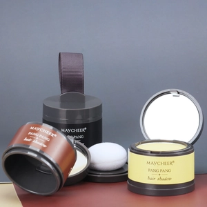 Waterproof hairline shadow powder kit with puff and mirror in multiple natural shades