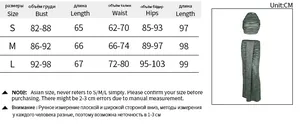 Size chart showing bust, waist, and hip measurements for this glittery crop top and skirt set