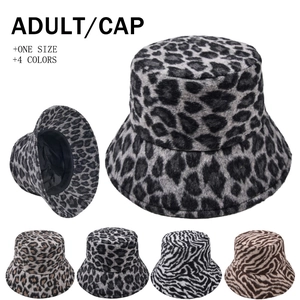 Chapeau Bob En Peluche Hiver Motif Léopard Zèbre Chaud Fausse Fourrure Streetwear Hip Hop Unisexe
