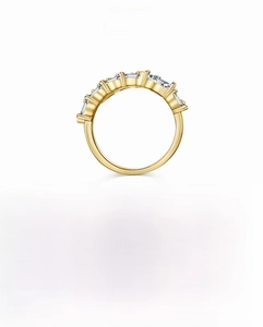 Detailed specs of S925 sterling silver ring with 0.5ct pear-cut zircon and layered design