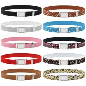 Kids Elastic Belt Stretchy Adjustable Waistband With Magnetic Metal Buckle For Boys Girls Decorative Casual Accessory