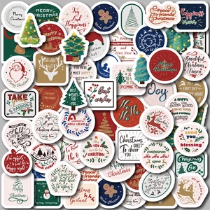 Cute Cartoon Christmas Stickers For Scrapbooking Notebook Phone Case DIY Decoration Waterproof PVC Festive Holiday Decals