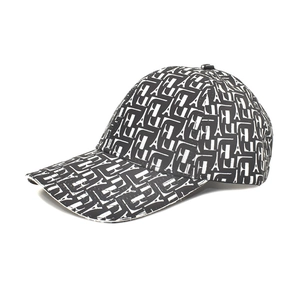 Casquette de baseball noire avec imprimé Tour Eiffel blanc et lettre H avec visière courbée