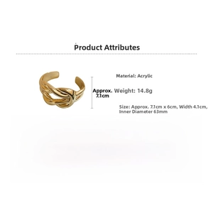 Detail showing acrylic wide cross bracelet dimensions 63mm inner diameter and 14.8g weight