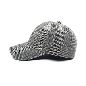 Classic Glen Plaid baseball cap with light blue check pattern for men and women