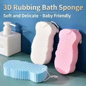 3D Exfoliating Bath Sponge PVA Material Soft Body Scrubber Dead Skin Remover Skin Friendly Shower Accessory For Adults Baby