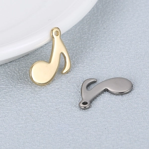 Polished stainless steel music note charms in gold and silver finish for DIY jewelry