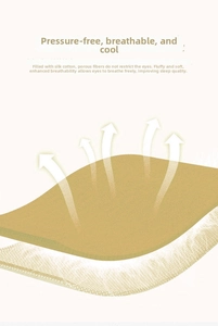 Breathable eye mask detail showing layers of silk cotton and porous fiber filling