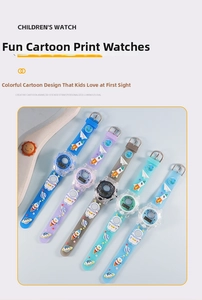 Detail view of 3D astronaut theme silicone straps for kids digital electronic watches