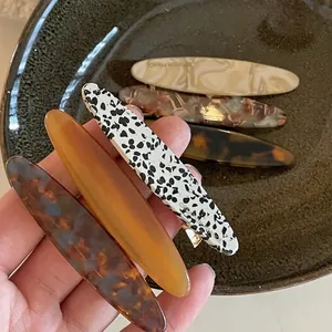 Vintage Acetate Hair Clips And Hair Claws For Women Marble Pattern Leopard Print Tortoiseshell Flower Heart Shaped Side Hairpins