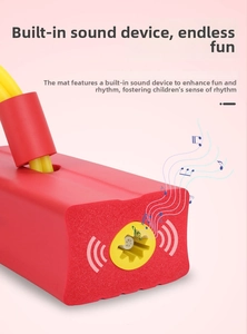 Detail of pogo jumper foam base featuring a built-in sound squeaker for kids sports