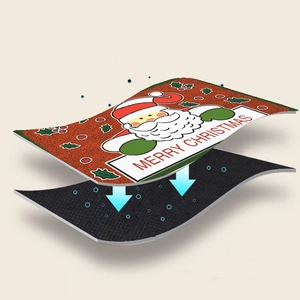 Rutschfeste Weihnachtsfußmatte mit Weihnachtsmann-Druck und saugfähiger Struktur