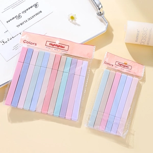 Pastel Highlighter Markers Plastic Chisel Tip Smooth Writing For School Office Square Barrel Gradient Colors Soft