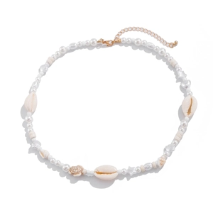 Men's hip hop shell pearl necklace with sea turtle pendant for summer beach style