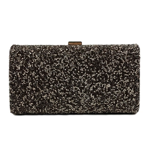 Detailed macro view of the sparkling rhinestones on this luxury evening clutch bag
